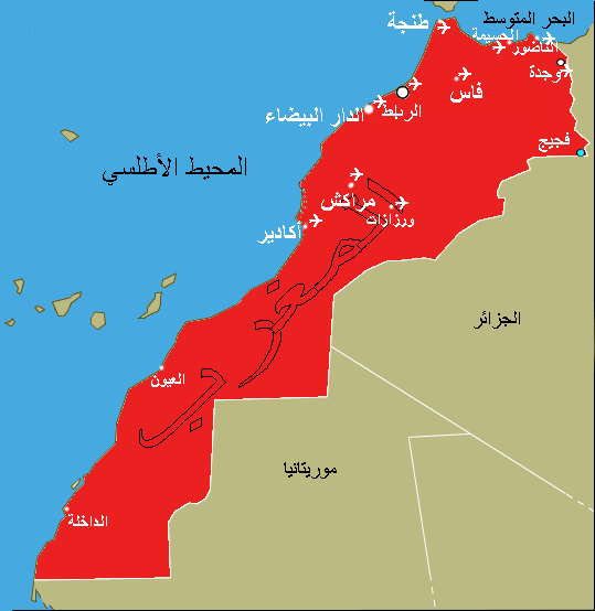 figuig, Carte des aéroports internationaux du Maroc